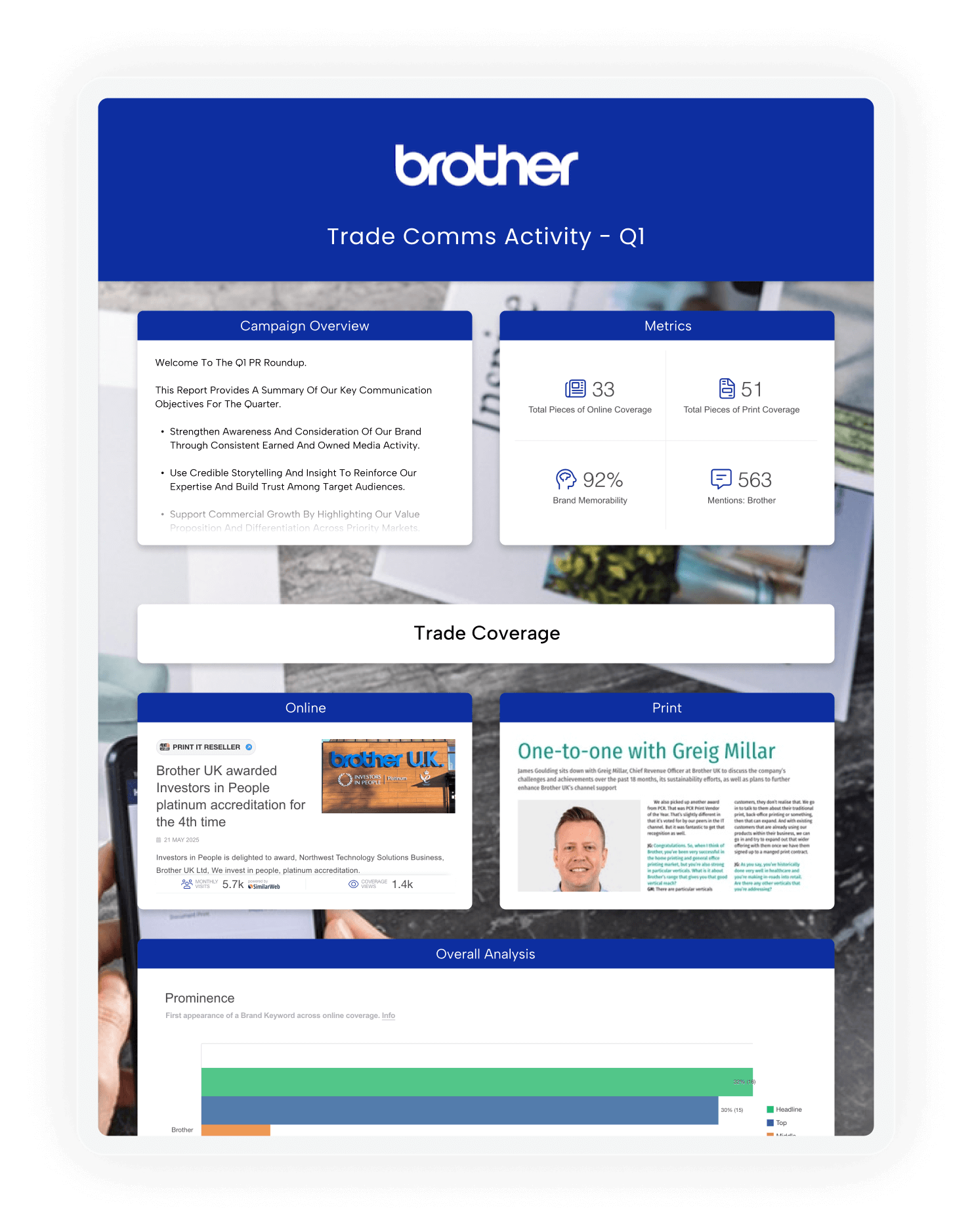 Brother Quarterly Trade PR Report